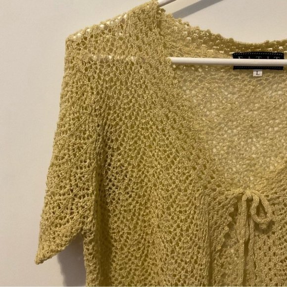 Vintage  Y2k Crochet open front tie cardigan - Picture 3 of 6